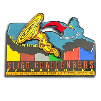 Custom enamel pins with moving parts