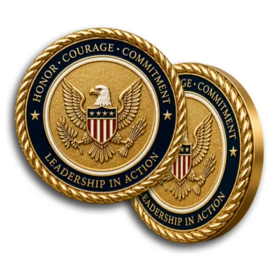 3D rope edged challenge coins