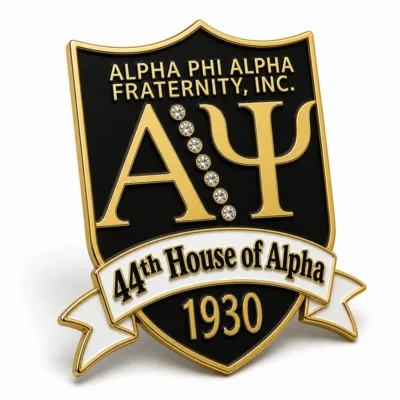 Fraternity Lapel pins with gemstone inlay