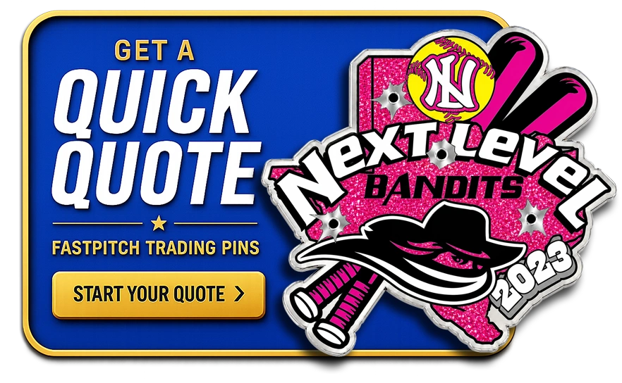 Custom softball trading pins a low prices for your team
