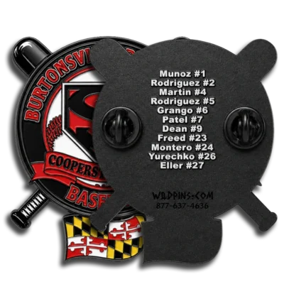 Custom pins with custom back design
