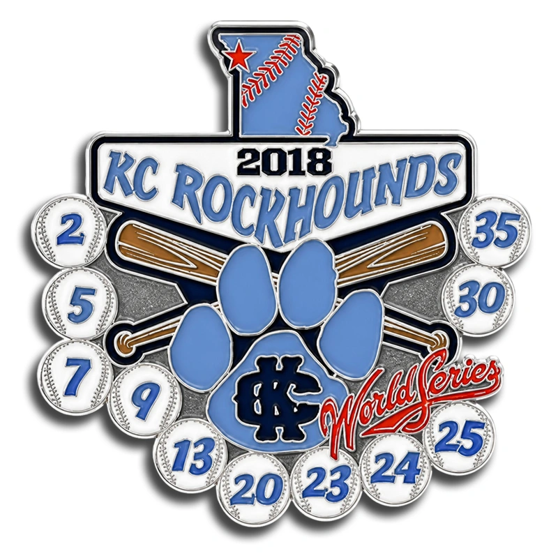 Enamel trading pins for baseball