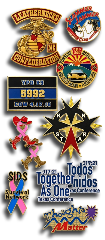 Custom trading pins and award medals from Wildpins — designed for pin trading, sports teams, and events, including championship rings, embroidered patches and more.