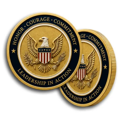 Reeded edge custom challenge coins