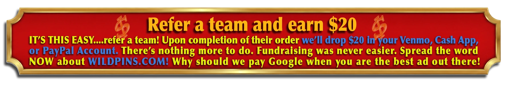 Refer a team and earn $20