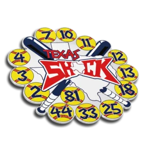 Custom printed fastpitch pins for your team