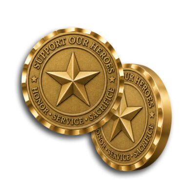 Wave cut edge custom challenge coins
