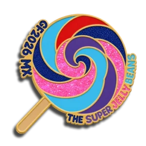 Custom soft enamel trading pins with glitter for Destination Imagination