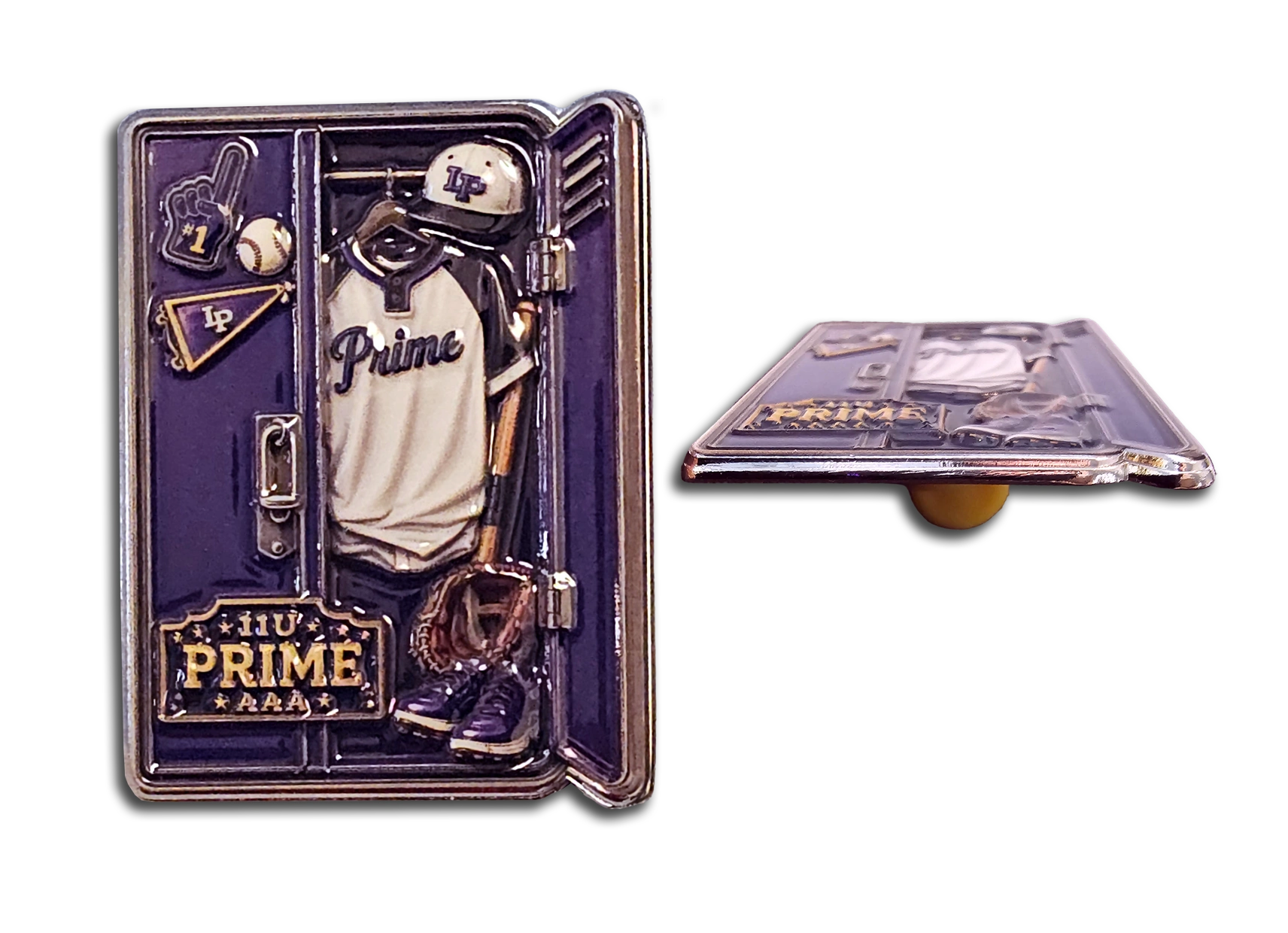 Pin of the month, zinc alloy with uv print custom baseball team trading pin Prime AAA 11U.