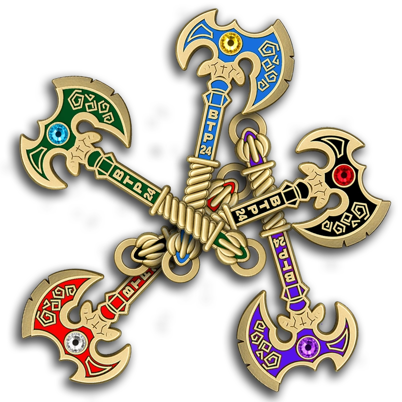 BTP Axes Gemstone Pins