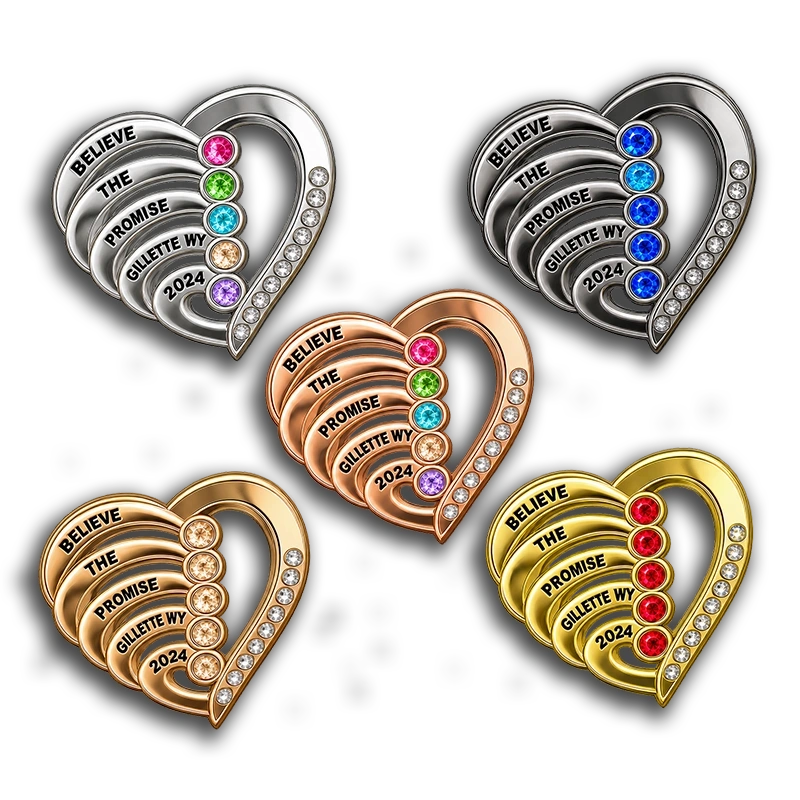 BTP Heart Gemstone Pins