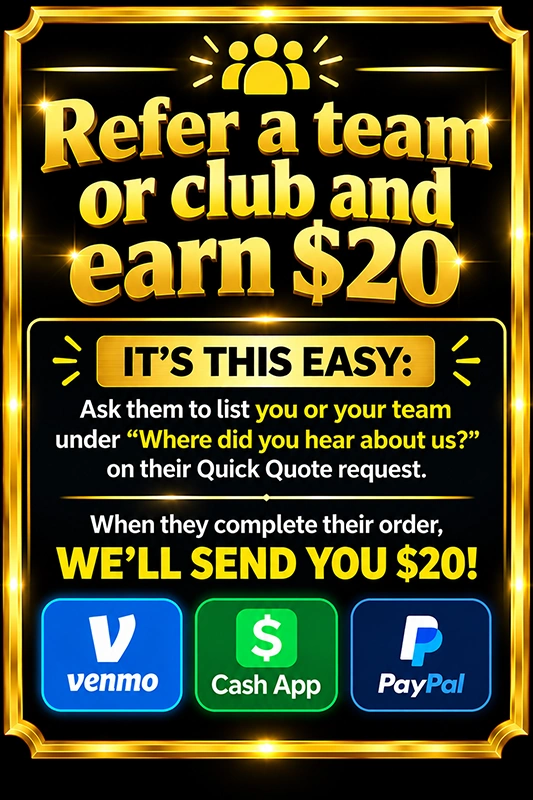 Refer a team or club and earn $20 referral offer