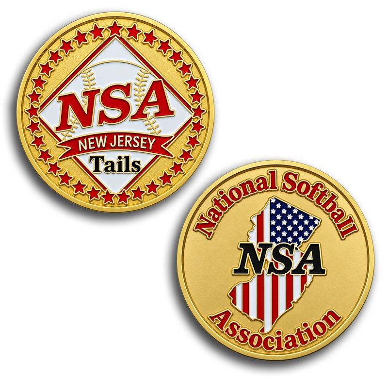 National Softball Association Official Flipping coin for New Jersey