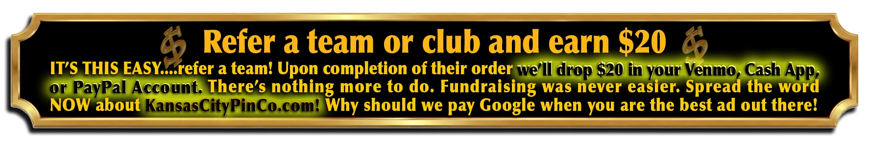 Refer a team or club and earn $20 referral offer