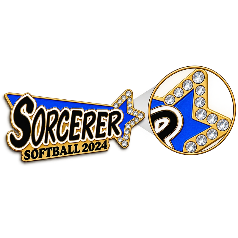 Sorcerer Softball Gemstone Pin